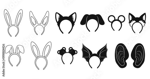 Collection of animal ear headbands