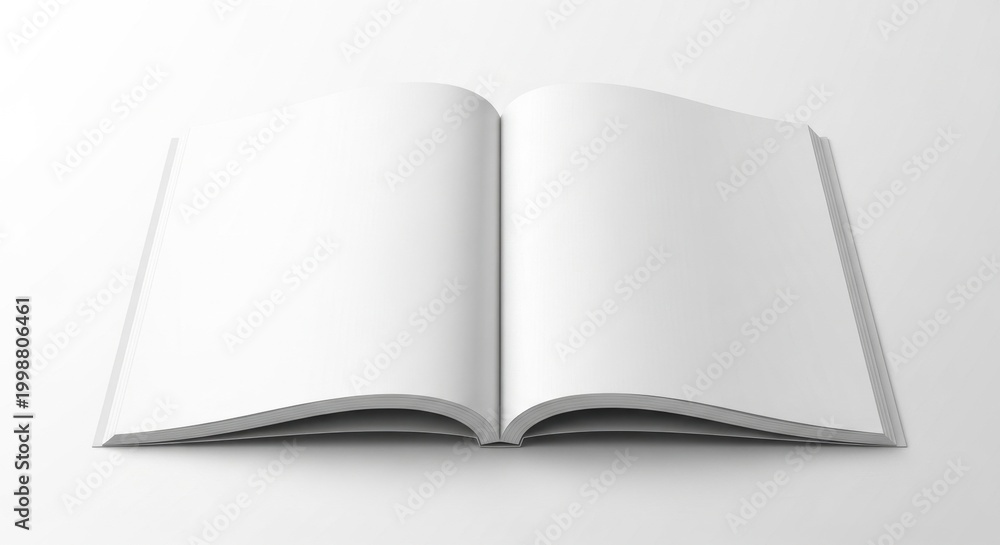 Fototapeta premium Open Blank Book on White Background for Design.