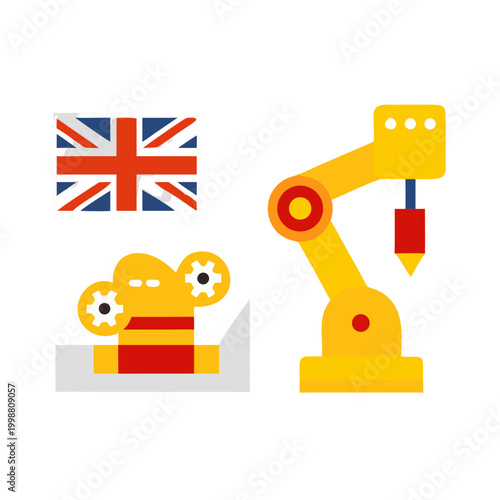 UK industrial robot arm and manufacturing.