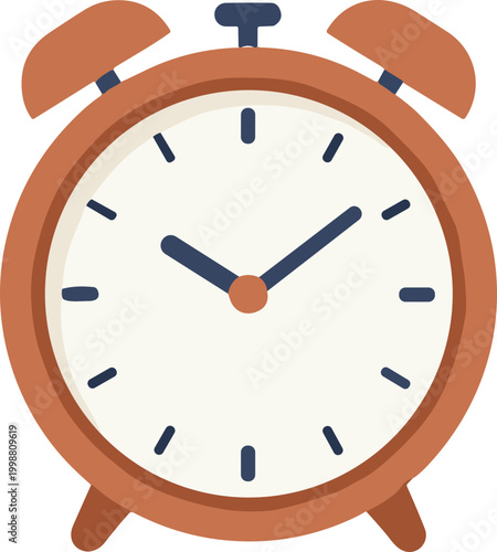 Vintage Alarm Clock Illustration - A Classic Timekeeping Device with a Retro Charm