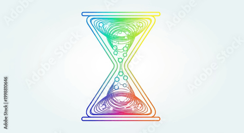 Abstract Rainbow Hourglass Flowing Particles Time Concept