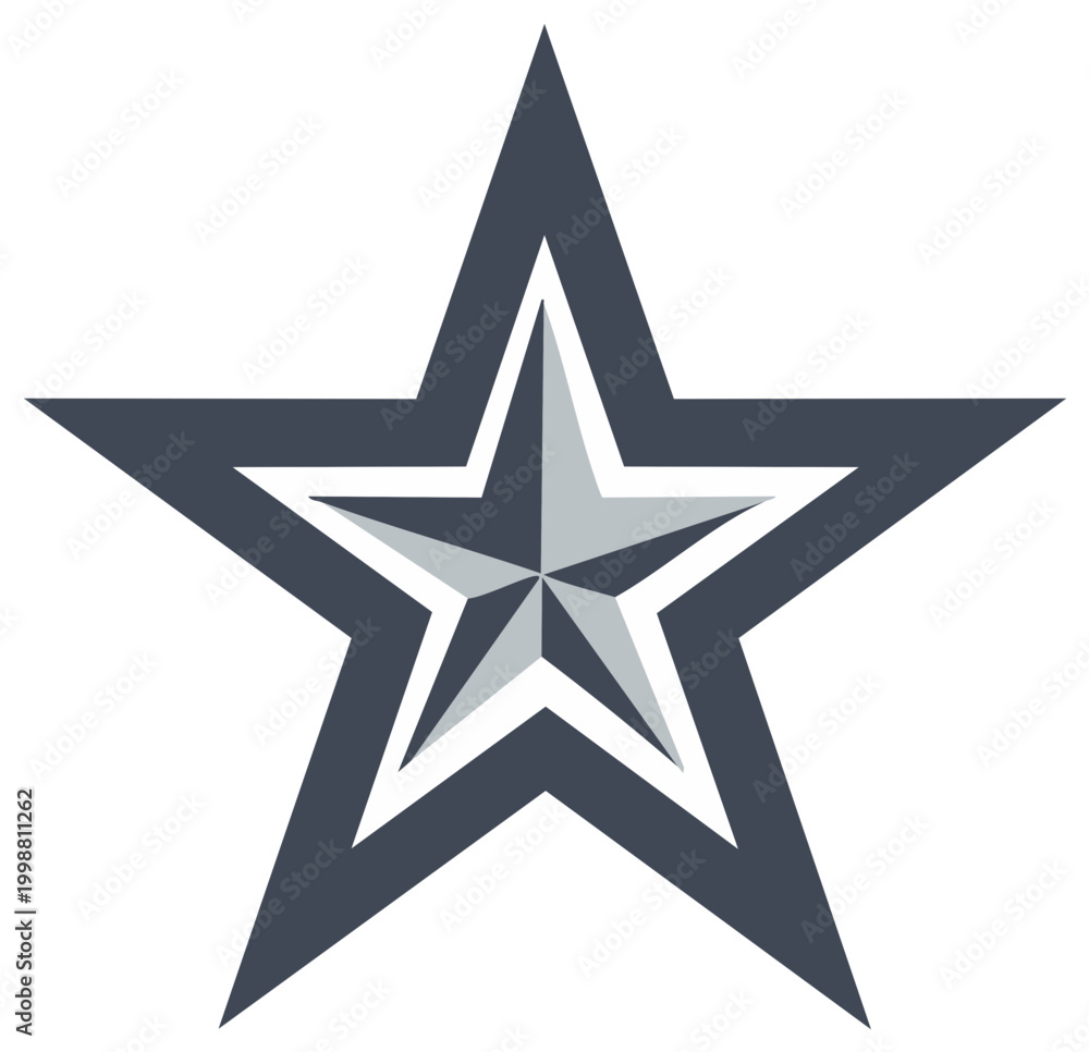 Fototapeta premium Bold Geometric Five Pointed Star Shape Abstract Graphic Design