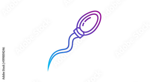Sperm Cell Icon With Gradient Colors, Symbolizing Reproduction and Biology
