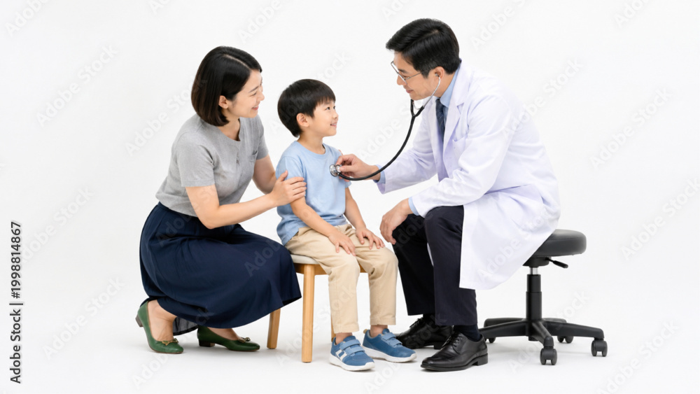 Obraz premium Pediatric Health Check with Mother Support