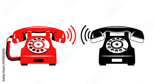 Retro Rotary Phones Communicating via Sound Waves