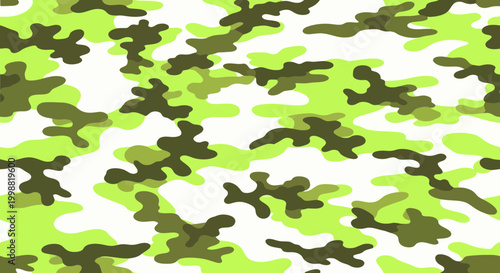 Lime Green Camouflage Pattern - Military Style Repeating Background