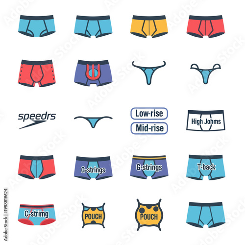 Underwear Types Collection: Boxer Briefs, Thongs, G-Strings, C-Strings, Pouches