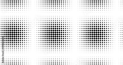 Bild auf Leinwand Black halftone dots pattern on white background