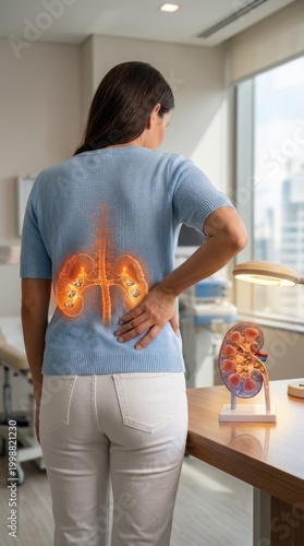 Renal system pathology: kidney stone, health problem, feel discomfort, acute pain, mineral form, human organ, urology issue, patient care, internal illness.