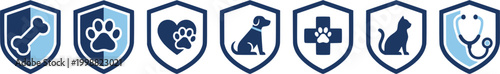 Bone shield icon representing skeletal health and strength for medical, veterinary, or pet care applications
