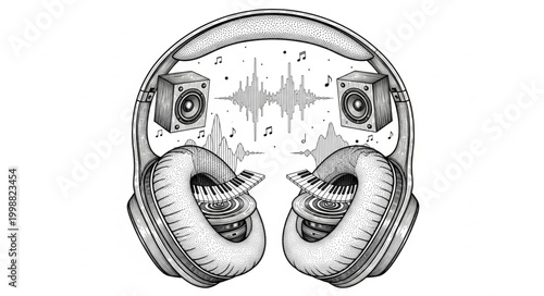 Music Studio Headphones Lifestyle Vector 
