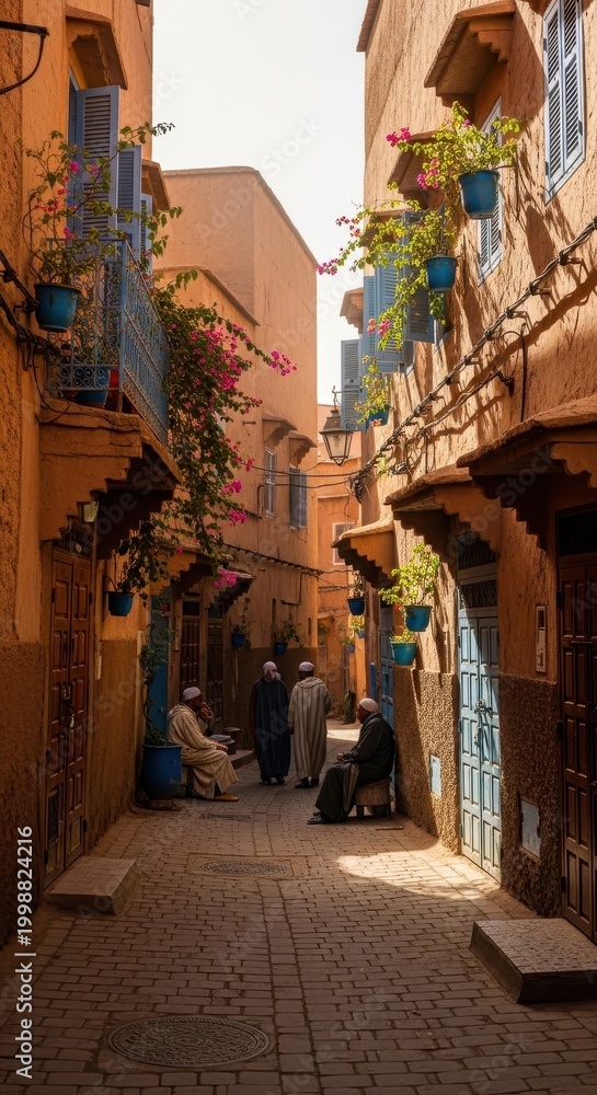 Fototapeta premium Picturesque Alleyway in the Historic City of Marrakech, Morocco.