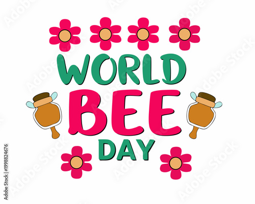 World Bee Day Vector Art, Honey Bee and Nature Conservation Concept