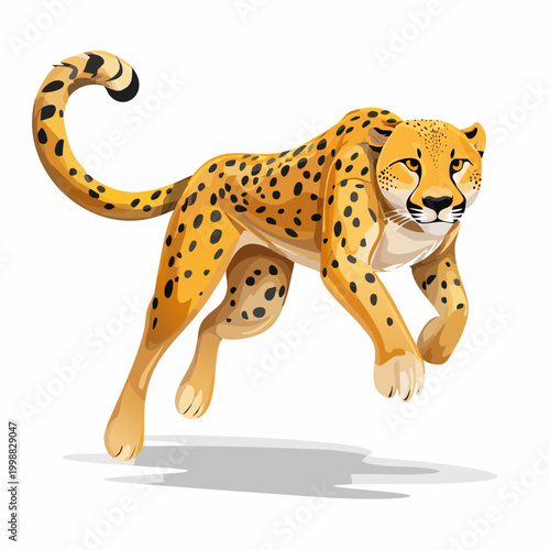 Tableau sur toile Cheetah Running Fast with Spots.