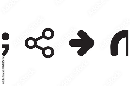 Social share icons with directional arrows for UI design systems