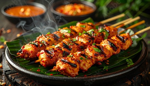 Eid al Adha Feast Satay Ketupat Peanut Sauce Lantern Ramadan