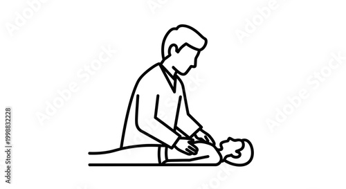 CPR chest compressions on unconscious person, medical emergency, life saving technique