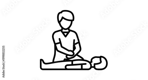 CPR icon, cardiopulmonary resuscitation, emergency medical assistance, life saving