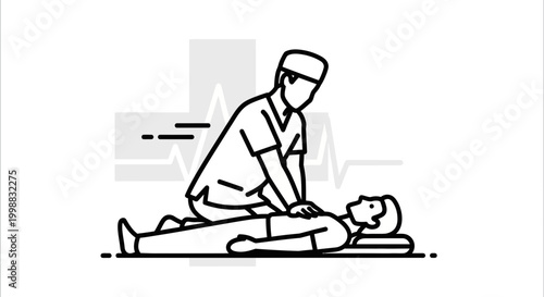 CPR training, medical emergency, life saving technique, doctor performing chest compressions on patient