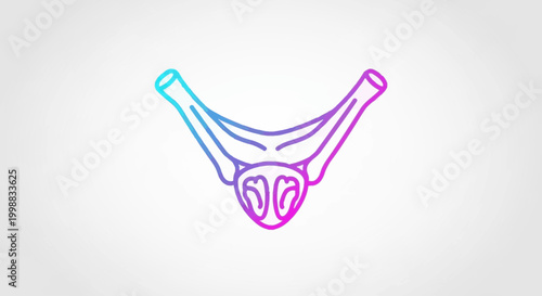 Abstract anatomical heart and arteries, gradient colors, medical science concept