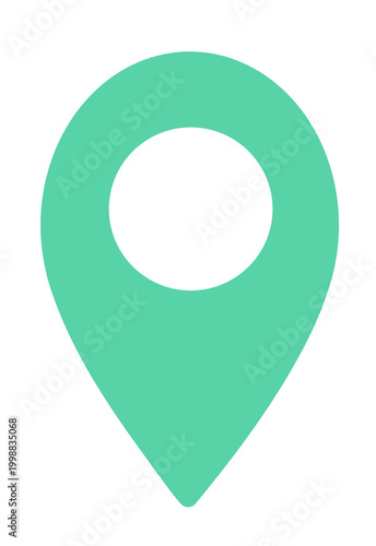 Flat teal teardrop map location marker icon