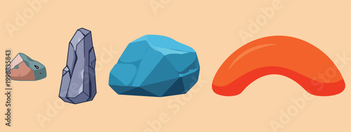 Rock Collection Diverse Shapes And Colors