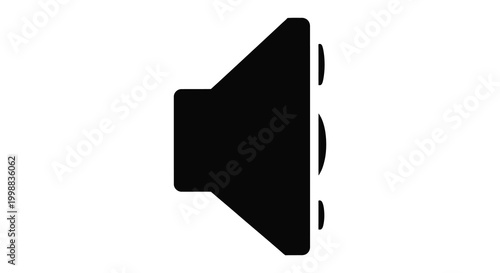 Black speaker silhouette with sound waves modern audio symbol on a white background silhouette high quality professional detailed elegant