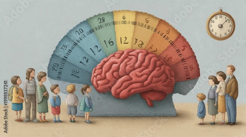 Creative Visualization of Brain Functionality as a Colorful Meter with People Observing in a Minimalist Style