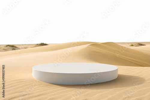 Minimal Desert Podium Scene with Sand Dunes Product Display Background