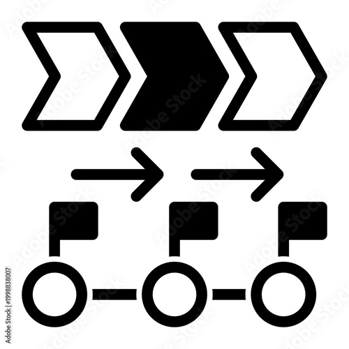 Significant progress points marking important achievements along project timeline (Mixed Style)