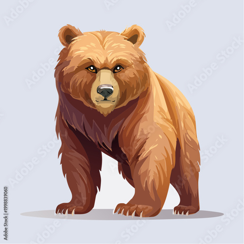 Tableau sur toile Brown bear standing on ground looking.