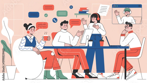 Planning and Structuring Effective Meetings illustration vector 

