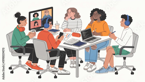 Planning and Structuring Effective Meetings illustration vector 

