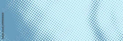 Blue halftone pattern. Retro comic gradient background. Square pixel dot cartoon texture. EPS10, vector ilustration, modern