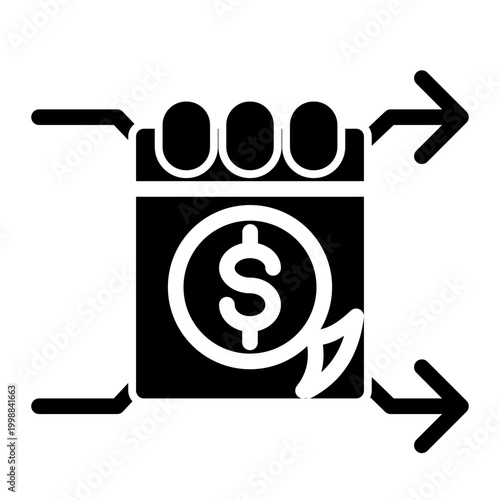 Systematic calculation and distribution of employee wages, taxes, and deductions (Glyph Style)