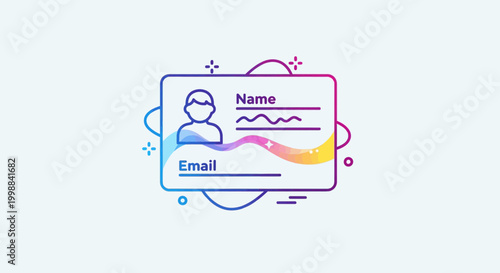 Identity Card with Name and Email Fields, Personal Information Concept