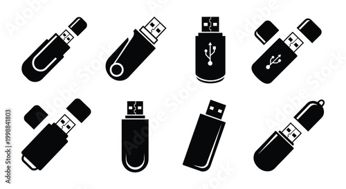 Flat vector icons of technology devices and cloud storage