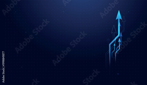 A cluster of glowing arrow icons point upward, showcasing the increasing momentum of a modern Finance strategy. and A dynamic Finance backdrop