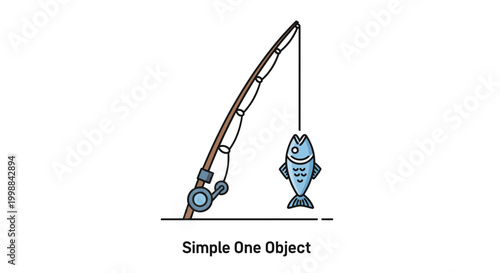 Fishing Rod with Caught Fish Icon