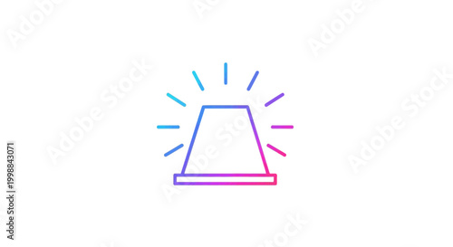 Flashing siren light, emergency alert, warning signal, abstract concept, gradient colors