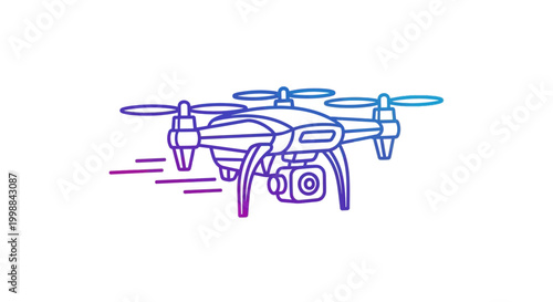 Flying drone with camera, futuristic technology, aerial photography, modern innovation