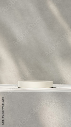 Clean vertical shelf scene for cosmetic product presentation and advertising mockup.