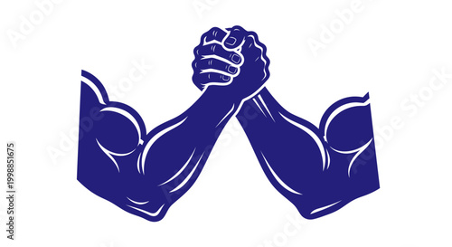 Arm Wrestling Competition - Two Muscular Arms Gripping Firmly