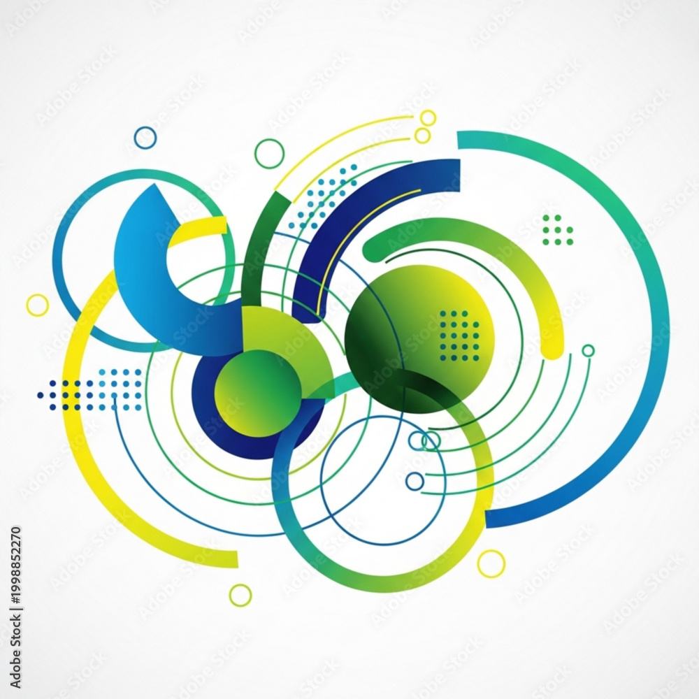 Obraz premium Abstract colorful geometric shapes on white background