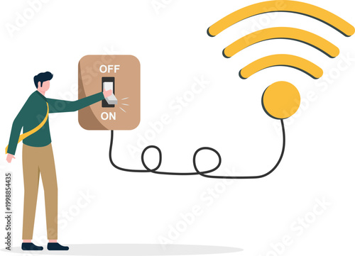 Professional activating wireless internet with Wi-Fi power switch