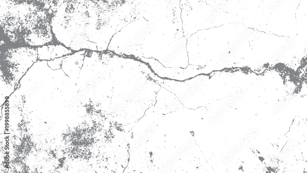 Fototapeta premium Black and white cracked concrete wall texture with grunge effect Vintage fractured wall texture with scribble crack pattern