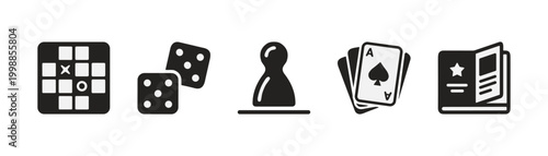 Board Game and Card Game Icons Set