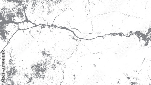 Black and white cracked concrete wall texture with grunge effect Vintage fractured wall texture with scribble crack pattern