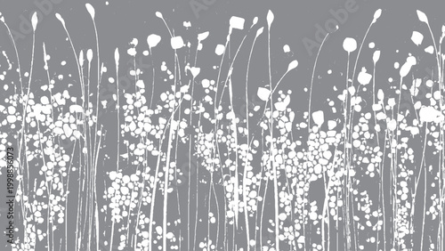 Old school forest graphic with dot pattern texture Retro woodland background with grunge photocopy effect