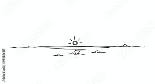 Cute yellow duck swimming in a pond vector illustration, happy rubber ducky character in nature landscape, cartoon waterfowl on blue water